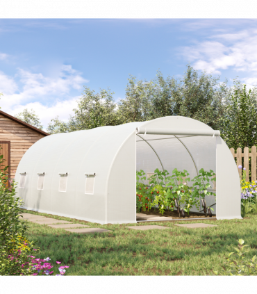Outsunny 6 x 3 x 2 m Polytunnel Greenhouse w/ Zippered Door and 8 Windows