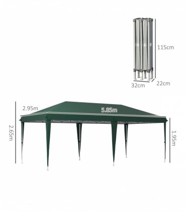 Outsunny 6 x 3(m) Pop Up Gazebo Patio Party Event Heavy Duty Canopy Green