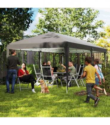 Outsunny 6 x 3(m) Pop Up Gazebo Patio Party Event Heavy Duty Canopy Grey