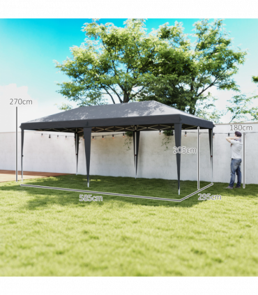 Outsunny 6 x 3(m) Pop Up Gazebo Patio Party Event Heavy Duty Canopy Grey