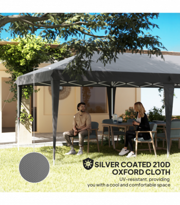 Outsunny 6 x 3(m) Pop Up Gazebo Patio Party Event Heavy Duty Canopy Grey