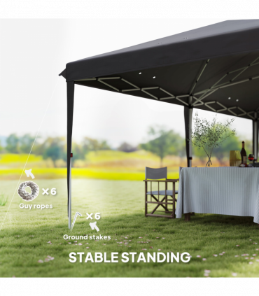 Outsunny 6 x 3(m) Pop Up Gazebo Patio Party Event Heavy Duty Canopy Grey