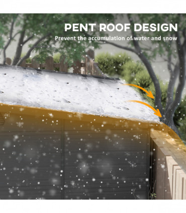 Outsunny 6 x 6ft Plastic Garden Shed with Windows and Air Vents, Dark Grey