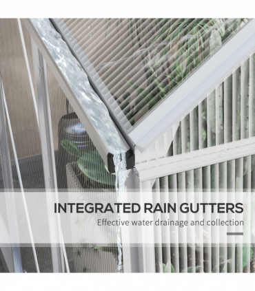 Outsunny 6 x 6ft Walk-In Polycarbonate Greenhouse with Foundation Window Silver