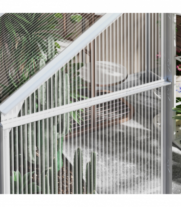 Outsunny 6 x 6ft Walk-In Polycarbonate Greenhouse with Foundation Window Silver