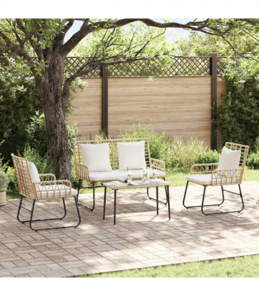 Garden Furniture Set with Cushion 4 pcs Black, Anthracite