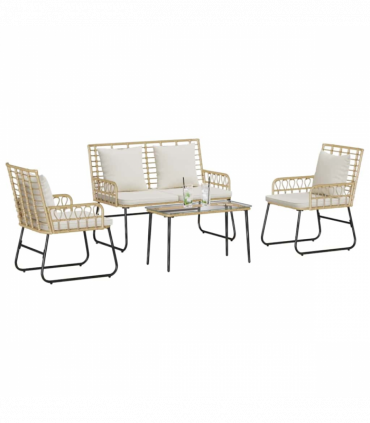 Garden Furniture Set with Cushion 4 pcs Black, Anthracite