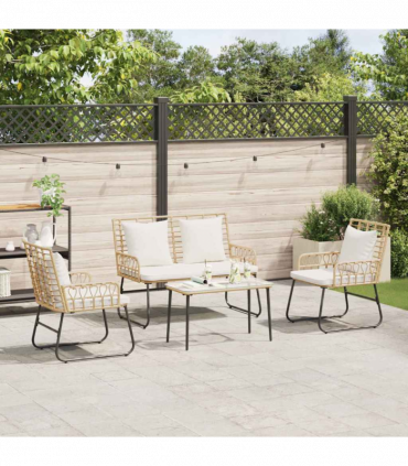 Garden Furniture Set with Cushion 4 pcs Black, Anthracite
