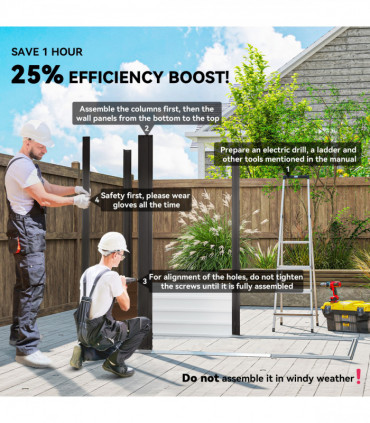 Outsunny 6.2 x 4.3ft Garden Metal Shed with Vent for Garden, Patio, Oak