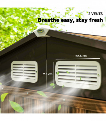 Outsunny 6.2 x 4.3ft Garden Metal Shed with Vent for Garden, Patio, Oak