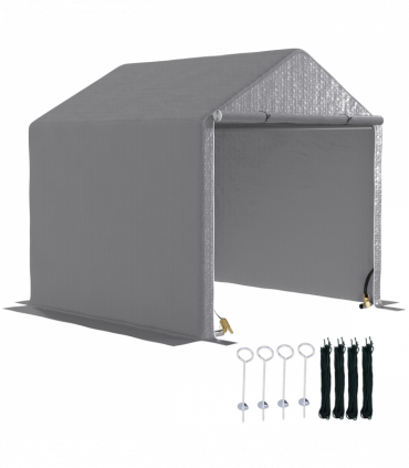 Outsunny 6.5' x 6.5' x 6.5' Temporary Garden Shed Storage Tent, Grey