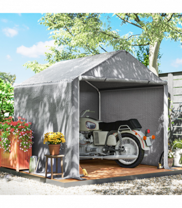 Outsunny 6.5' x 6.5' x 6.5' Temporary Garden Shed Storage Tent, Grey