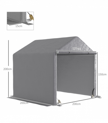 Outsunny 6.5' x 6.5' x 6.5' Temporary Garden Shed Storage Tent, Grey