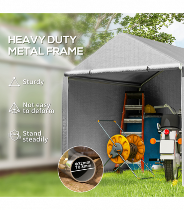 Outsunny 6.5' x 6.5' x 6.5' Temporary Garden Shed Storage Tent, Grey