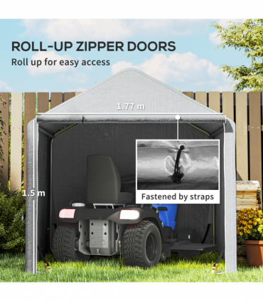 Outsunny 6.5' x 6.5' x 6.5' Temporary Garden Shed Storage Tent, Grey