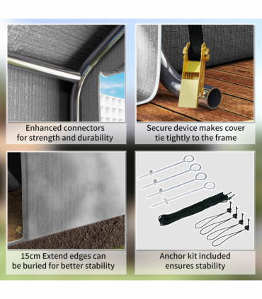 Outsunny 6.5' x 6.5' x 6.5' Temporary Garden Shed Storage Tent, Grey