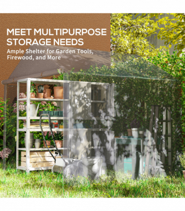 Outsunny 6.5' x 6.5' x 6.5' Temporary Garden Shed Storage Tent, Grey