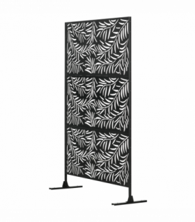 Outsunny 6.5FT Metal Outdoor Privacy Screen Panel with Stand and Ground Stakes