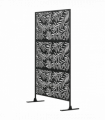 Outsunny 6.5FT Metal Outdoor Privacy Screen Panel with Stand and Ground Stakes