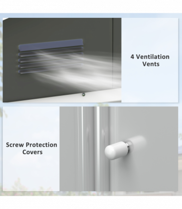 Outsunny 6.5x3.5ft Metal Garden Shed for Garden and Outdoor Storage, Dark Grey