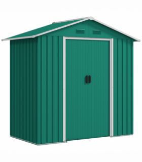 Outsunny 6.5x3.5ft Metal Garden Shed for Garden and Outdoor Storage, Green