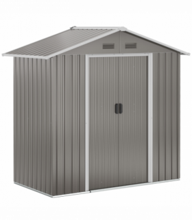 Outsunny 6.5x3.5ft Metal Garden Shed for Garden and Outdoor Storage, Grey