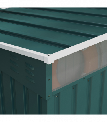 Outsunny 6.5x4FT Garden Shed with Foundation Lockable Metal Tool Shed Green