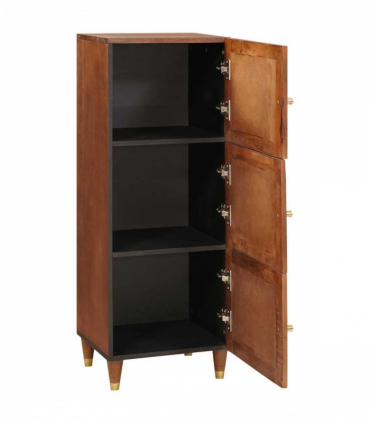 vidaXL High board Brown 40 x 33.5 x 110 cm Cane and solid mango wood