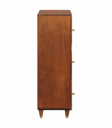 vidaXL High board Brown 40 x 33.5 x 110 cm Cane and solid mango wood