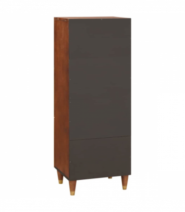 vidaXL High board Brown 40 x 33.5 x 110 cm Cane and solid mango wood