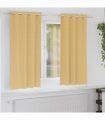 vidaXL Curtains with Curtains 2 pcs Beige Polyester