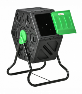 Outsunny 65L Garden Compost Bin, Barrel Rotating Composter with Steel Legs