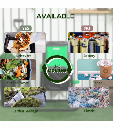 Outsunny 65L Garden Compost Bin, Barrel Rotating Composter with Steel Legs