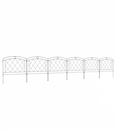 Outsunny 6PCs Decorative Garden Fencing 24in x 12ft Metal Border Edging