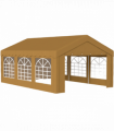 Outsunny 6m Garden Gazebo Carport Shelter w/ Removable Sidewalls, Yellow