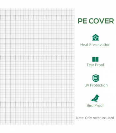 Outsunny 6x3x2m Greenhouse Replacement Cover ONLY for Tunnel Greenhouse White