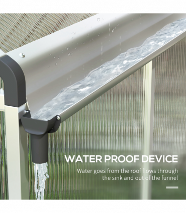 Outsunny 6x6ft Aluminium Greenhouse with/ Door Window Galvanised Base PC Panel