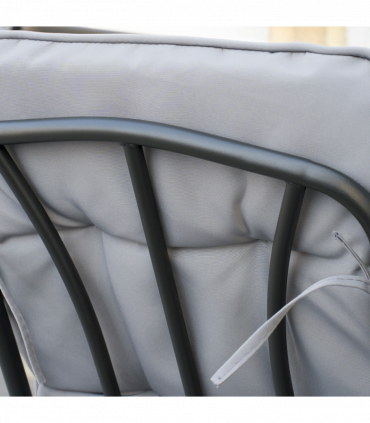 Outsunny 7 PCs Garden Dining Set, Glass Table w/ Umbrella Hole & Cushion, Black