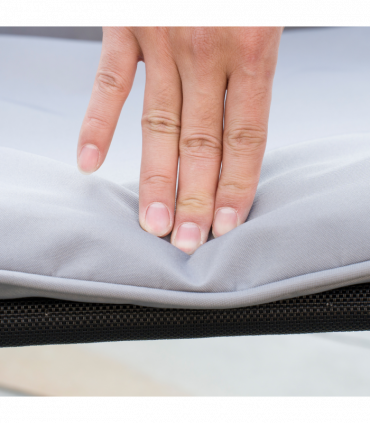 Outsunny 7 PCs Garden Dining Set, Glass Table w/ Umbrella Hole & Cushion, Black