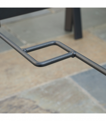 Outsunny 7 PCs Garden Dining Set, Glass Table w/ Umbrella Hole & Cushion, Black