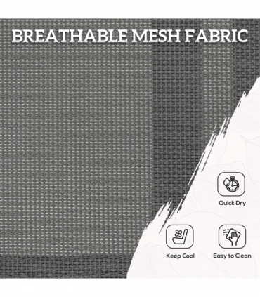 Outsunny 7 Piece Garden Dining Set with Breathable Mesh Seat, Aluminium Top