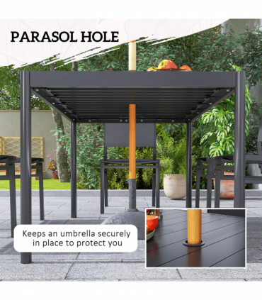 Outsunny 7 Piece Garden Dining Set with Breathable Mesh Seat, Aluminium Top