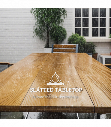 Outsunny 7 Piece Garden Dining Set with Table and 6 Stackable Chairs, Brown