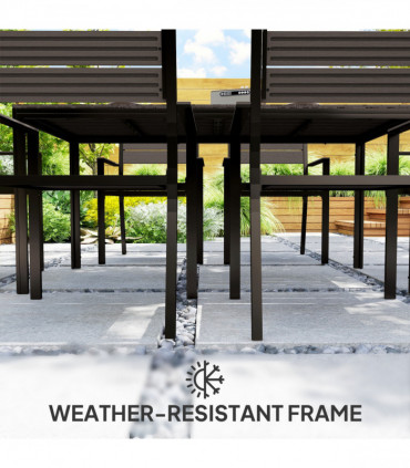 Outsunny 7 Piece Garden Furniture Set with Table and 6 Stackable Chairs