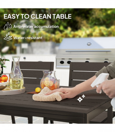 Outsunny 7 Piece Garden Furniture Set with Table and 6 Stackable Chairs