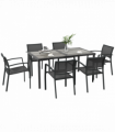 Outsunny 7 Pieces Patio Dining Set with 6 Stackable Chairs for Poolside, Grey