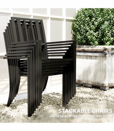 Outsunny 7 Pieces Patio Dining Set with Umbrella Hole, for Poolside, Garden