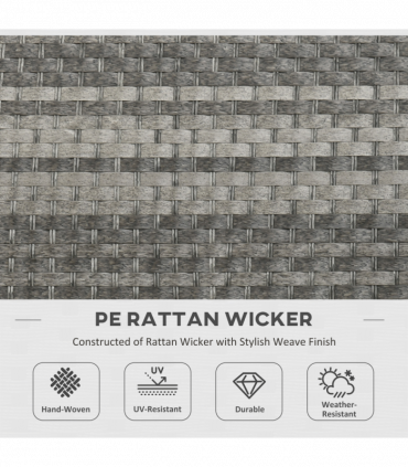 Outsunny 7 Pieces Rattan Garden Furniture Set w/ 50,000 BTU Gas Fire Pit Table