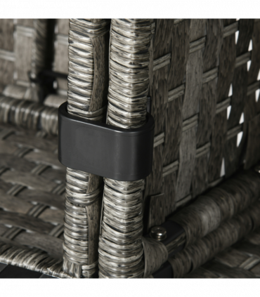 Outsunny 7 Pieces Rattan Garden Furniture Set w/ 50,000 BTU Gas Fire Pit Table