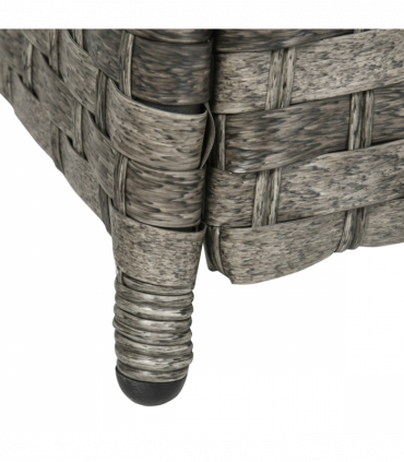 Outsunny 7 Pieces Rattan Garden Furniture Set w/ 50,000 BTU Gas Fire Pit Table